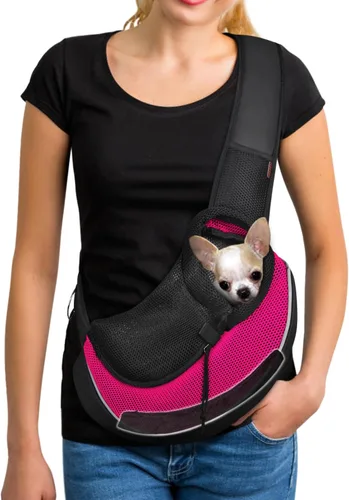 Miniatura 9 de YUDODO Transportador de mascotas para perros y gatos pequeños - Transportador de cachorros manos libres con gancho de seguridad, bolsillo grande