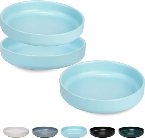 Miniatura 10 de Cuencos de cerámica para gatos - Platos poco profundos para comida y agua, tazón ancho de 6 pulgadas con acabado mate para comida de gatos, juego