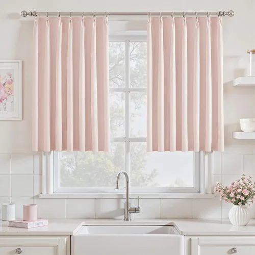 Miniatura 46 de UHITECH Cortinas opacas cortas de 35 pulgadas de largo, plisadas, opacas, para ventanas pequeñas, con aislamiento térmico, cortinas reductoras