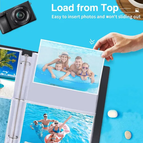 Miniatura 4 de Fabmaker Paquete de 30 fundas de fotos para carpeta de 3 anillas (5 x 7, para 120 fotos), protectores de páginas de fotos de 5 x 7 pulgadas, páginas
