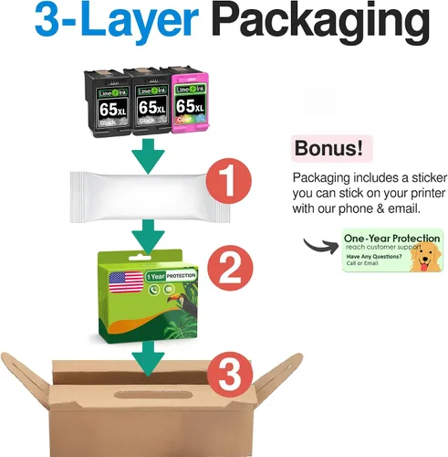 Miniatura 8 de Limeink 65XL - Cartucho de tinta remanufacturado de color negro para HP Ink 65 HP65 XL HP65XL para Envy 5055 5052 5010 5070 5014 Deskjet 3755 3772