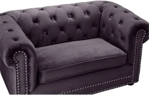 Miniatura 5 de TOV Furniture The Dachshund Collection - Sofá elevado tapizado de terciopelo hecho a mano para mascotas, color gris