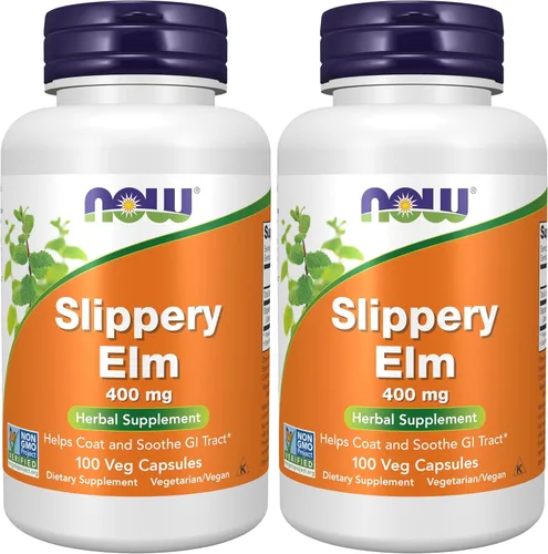 Miniatura 8 de NOW Supplements, Olmo resbaladizo (Ulmus rubra) 400 mg, Suplemento herbario, 100 cápsulas vegetales