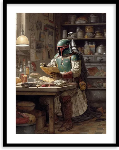 Miniatura 12 de Impresiones de Arte para Cocina de Star Wars - Impresión Giclée de Arte Fino Premium - Póster de Impresión Estético de Darth Vader Boba Fett Yoda