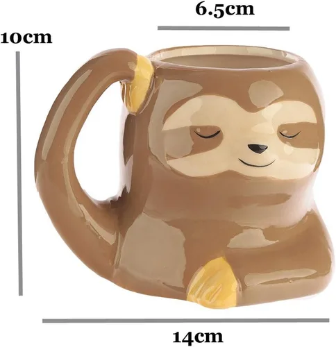 Miniatura 6 de Portatápices de cerámica con forma de perezoso de 3.9 pulgadas, soporte para lápices y cepillos de dientes de perezoso, bonito accesorio