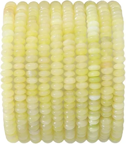 BEADIA Discos de Piedra de Jade Natural de Limón 4x2mm 160pcs Cuentas Semipreciosas Sueltas de Diseño para Hacer Joyas Jade limón
