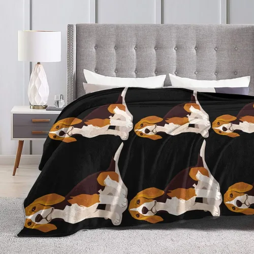 Miniatura 7 de Beagle - Manta temática de 50 x 60 pulgadas, ligera y compacta para plegarse fácilmente, no hace bolitas, resistente a las arrugas y a prueba