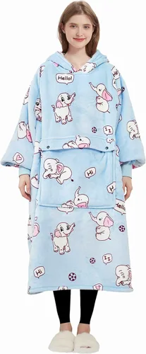 Miniatura 14 de KFUBUO Manta portátil con capucha de sherpa para niños, todos los patrones, sudadera de gran tamaño con bolsillo, regalos de cumpleaños para niñas