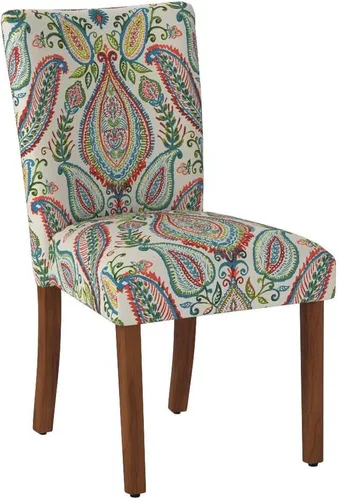 Miniatura 72 de Homepop Silla de comedor con detalles festoneados, sillas de comedor Parsons tapizadas, muebles decorativos para el hogar, tejido gris claro