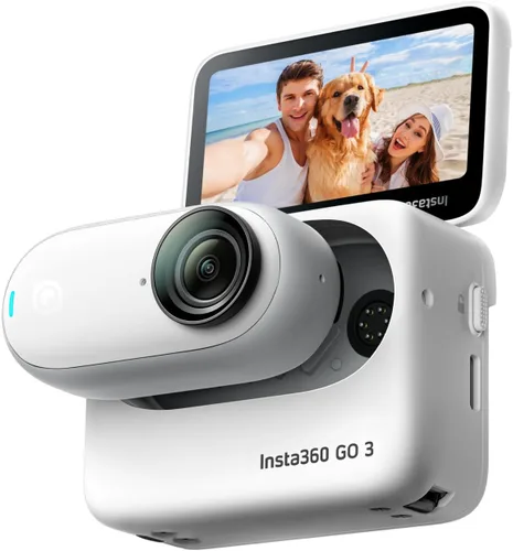 Insta360 GO 3 128GB - Cámara de acción pequeña y ligera, portátil y versátil, POV manos libres, montaje en cualquier lugar, estabilización, cápsula