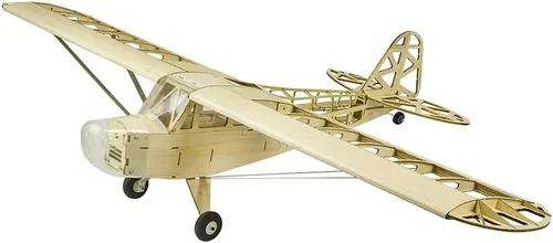 Mejora Piper Cub J3 modelo de avión de 47 pulgadas, kit de avión RC de madera Balsa cortada con láser para construir, modelo de avión vintage para