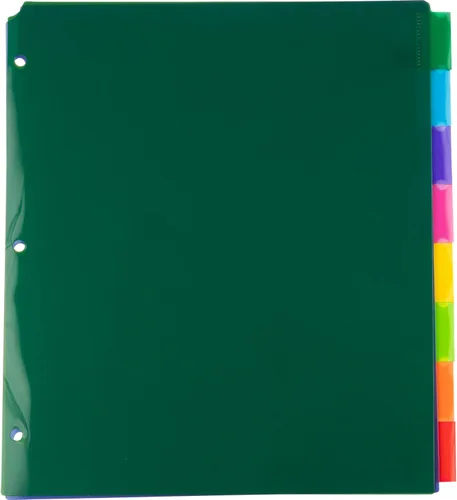 Miniatura 9 de JAM PAPER Separadores de Índice de Plástico de 5 Pestañas - 9 3/4 x 11 1/2 pulgadas - Multicolor Surtido - 5 Separadores con Pestañas/Paquete 1