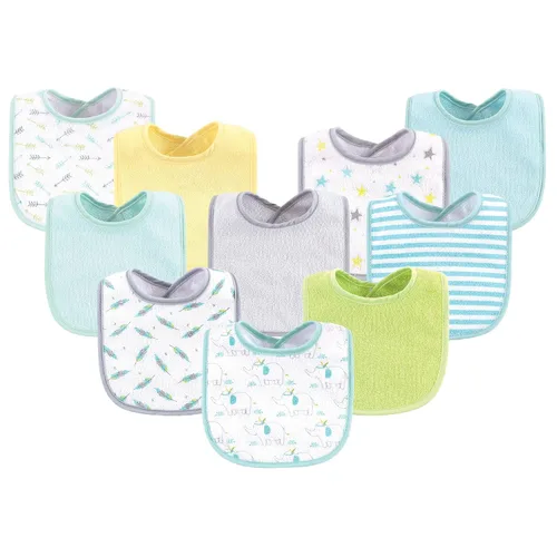 Miniatura 9 de Luvable Friends Baberos unisex de algodón para bebé, azul, talla única