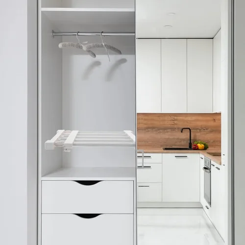 Miniatura 6 de Divisor de estante de almacenamiento retráctil para armario, armario, cocina y baño, organizador que ahorra espacio con fácil instalación