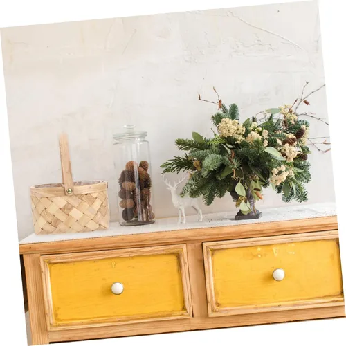 Miniatura 3 de Cesta de Pascua de madera Cesta de ratán natural Almacenamiento de artículos para el hogar de mimbre tejido de flores de almacenamiento s Chip