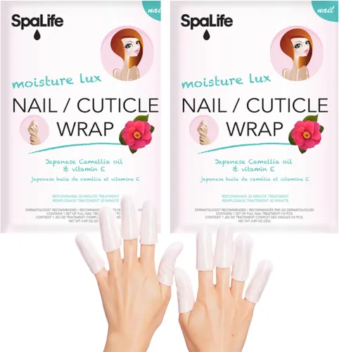 SpaLife Aceite de camelia japonesa y vitamina E, envoltura de cutícula para uñas, paquete de 6 (60 unidades), mascarillas hidratantes para uñas,