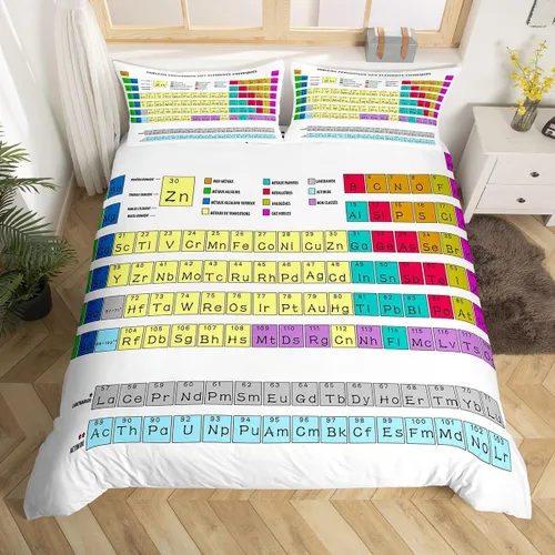Miniatura 21 de Erosebridal Juego de ropa de cama con temática científica tamaño individual para niños y niñas, adolescentes, regalos de regreso a clases, funda