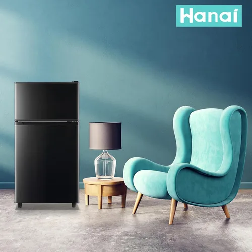 Miniatura 8 de WANAI Refrigerador pequeño con congelador de 3.5 pies cúbicos, mini refrigerador con congelador en la parte superior, doble puerta, pequeño Negro