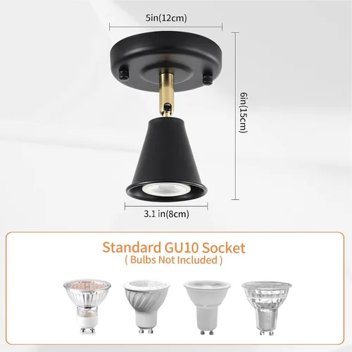 Miniatura 4 de Lámpara de techo moderna de montaje empotrado, cabezal direccional ajustable, luces negras para interiores, luz de pista única montada