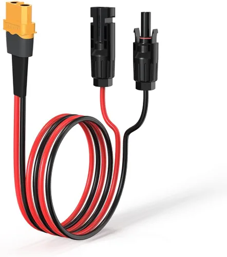 ELFCULB Cable solar XT60 de 10 AWG 2 pies 2 10 25 35 50 75 100 pies XT60 cable de extensión conector de panel solar a conector XT60 para estación de