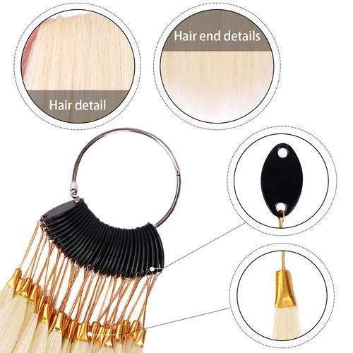 Miniatura 4 de Muestras de cabello para probar el color – 30 muestras de cabello 100% Remy, anillos de color de cabello humano 100% Remy, muestras