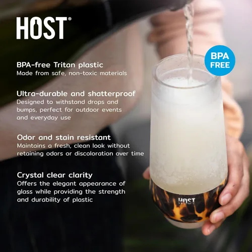 Miniatura 3 de Host Freeze Copas de champán, juego de copas de vino espumoso irrompibles de doble pared congelables, sin tallo, copas de plástico para mimosas