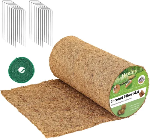 Rollo grueso de fibra de coco, 120 x 16 pulgadas, revestimientos de coco natural para macetero, cesta de flores, hojas de fibra de coco, alfombra de