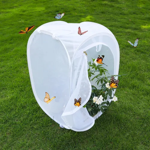 Miniatura 3 de Jaula desplegable para insectos y mariposas con terrario de malla transparente, 16 x 16 x 24 pulgadas