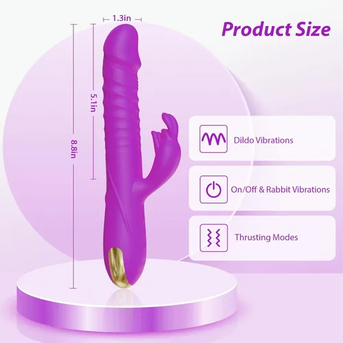 Miniatura 6 de SUPOLA - Vibradores de consolador con empuje, juguetes sexuales para adultos para mujeres - Juguetes sexuales, consoladores, vibrador de conejo