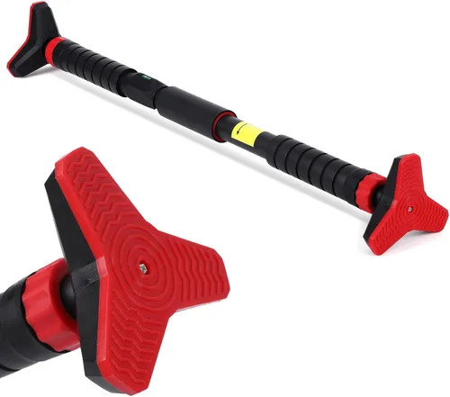 Adjustable Pull Up Bar for Doorway - 440LBS Weight Capacity, No Screws Installation with Level Meter and Auto Lock, Chin Up Bar for Home Gym
