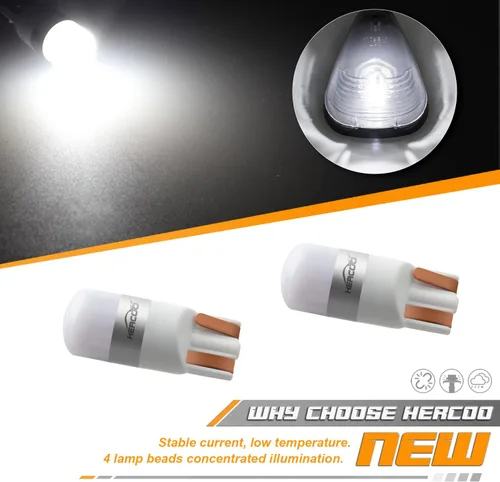 Miniatura 4 de HERCOO Lente de luces de marcación de cabina de techo ahumado con bombillas LED, repuesto compatible con F150, F250, F350, F450, F550, Super Duty