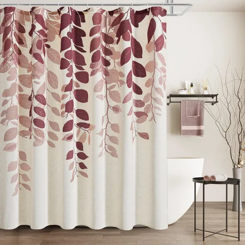 Miniatura 29 de BOODII Cortinas de ducha negras de 36 x 72 pulgadas, cortina de ducha de eucalipto de primavera para baño, cortina de baño con textura de flameado
