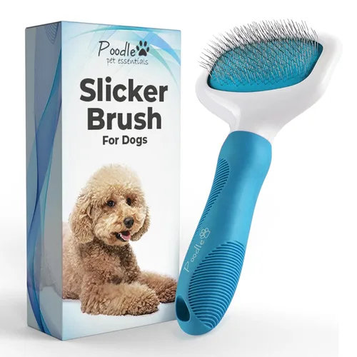 Miniatura 11 de Poodle Pet Slicker Brush – Para perros, gatos y conejos – Elimina la piel enmarañada, los nudos y el pelo suelto – Adecuado para el aseo