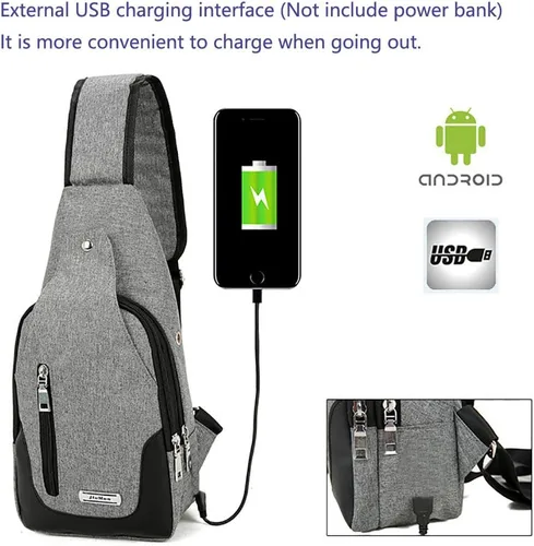 Miniatura 3 de Mochila tipo bandolera bandolera bandolera para el pecho, bolsa de hombro, pequeña mochila casual para mujeres y hombres, senderismo