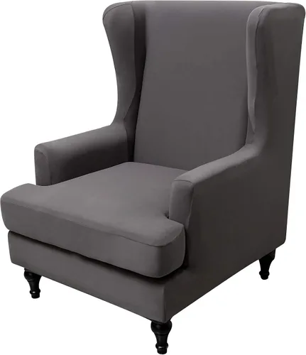 Miniatura 12 de Eco-Ancheng Funda para silla Wingback, 2 piezas, respaldo de ala, fundas de elastano para sillón con respaldo de ala, fundas para sillón con parte