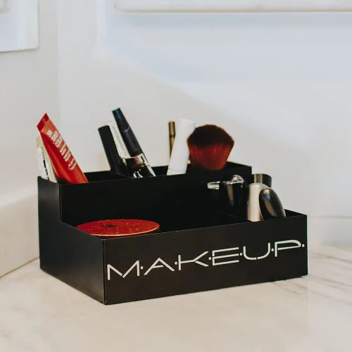 Miniatura 2 de GEGUTON Caja organizadora de maquillaje, exhibición organizativa para maquillaje, juego de almacenamiento de acero para cosméticos, regalos
