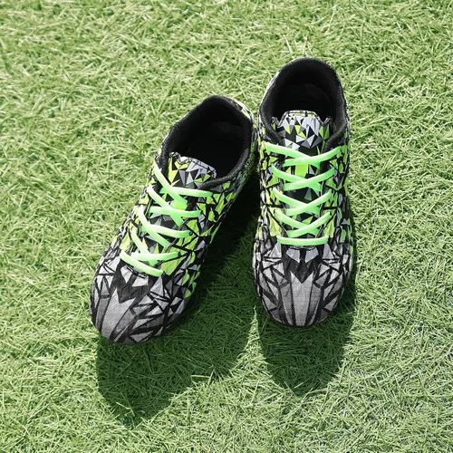 Miniatura 5 de UMUERX Kids Soccer Cleats Girls Boys Outdoor Indoor Football Shoes Trainning Shoes Lace up Firm Ground Athletic Turf Shoes Green
