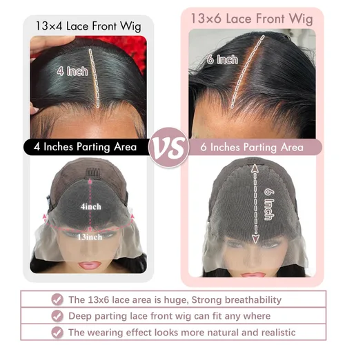 Miniatura 2 de Pelucas de cabello humano lacio con encaje frontal transparente HD de 36 pulgadas y 13 x 6 pulgadas para mujer, densidad 200, sin pegamento