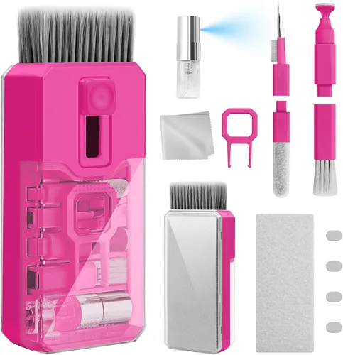 Miniatura 10 de Ordilend Kit de limpieza de teclado, limpiador de laptop, kit de limpieza de cámara de computadora todo en uno, herramienta de cepillo, limpiador