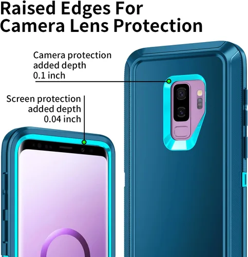 Miniatura 3 de Funda para Galaxy S9, resistente a prueba de golpes, a prueba de polvo/caídas, 3 capas, protección de cuerpo completo, funda resistente para Galaxy