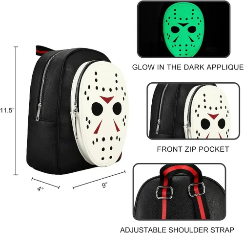 Miniatura 4 de Friday the 13th Jason Glow In The Dark Mini Mochila, Negro -, Personalizado