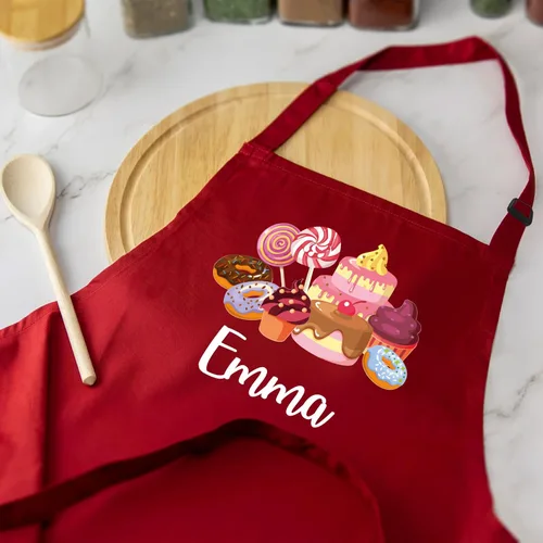Miniatura 6 de 7th Hill Delantal Personalizado para Niños para Cocinar, Delantal Infantil Personalizado con Sombrero de Chef, Delantal de Cocina para Niños