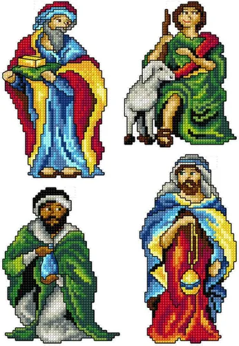 Miniatura 2 de Crafting Spark Kit de punto de cruz en lienzo de plástico con nacimiento de Cristo. Precioso adorno de 7.09 x 9.45 pulgadas. 14 hojas de lona