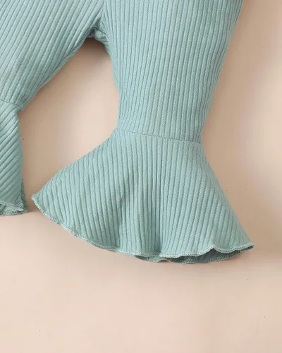 Miniatura 29 de Renotemy Conjunto de ropa para bebé recién nacida, mameluco con volantes, pantalones florales, lindo conjunto de ropa para bebé niña