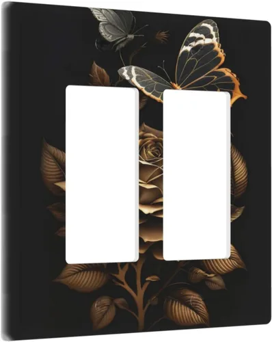 Miniatura 102 de Placa Decorativa de Pared de Granja Rústica con Cuerno de Madera para Puerta de Granero 1 Banda Duplex Cubiertas de Toma Eléctrica Soltera