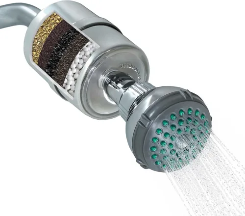 Miniatura 14 de Crystal Quest Filtro de ducha con cabeza, filtro de cabezal de ducha para agua dura, filtro de agua de ducha que elimina cloro, cloraminas