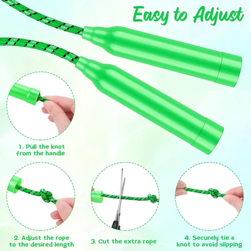 Miniatura 3 de Aneco Cuerda de saltar colorida equipo de ejercicio a granel 7.2 pies de nailon cuerda de salto cuerda de color para ejercicio al aire libre