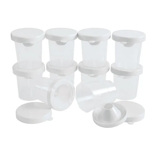 Colorations Vasos de pintura de témpera con tapa blanca antiderrames, para niños, paquete de clase, suministro de pintura (paquete de 10), modelo: