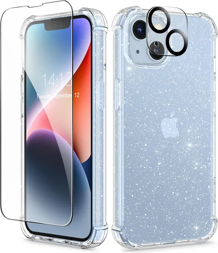 Miniatura 59 de GVIEWIN - Funda floral para iPhone 14 de 6.1 pulgadas, protector de pantalla + protector de lente de cámara, no se amarillenta, a prueba de golpes