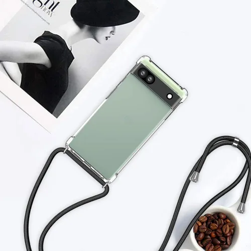 Miniatura 6 de para Google Pixel 6a Funda con Correa Ajustable para Cuello, Hombro y Cruzada Transparente Funda Móvil Duradera, Suave y delgada de Ajuste Perfecto